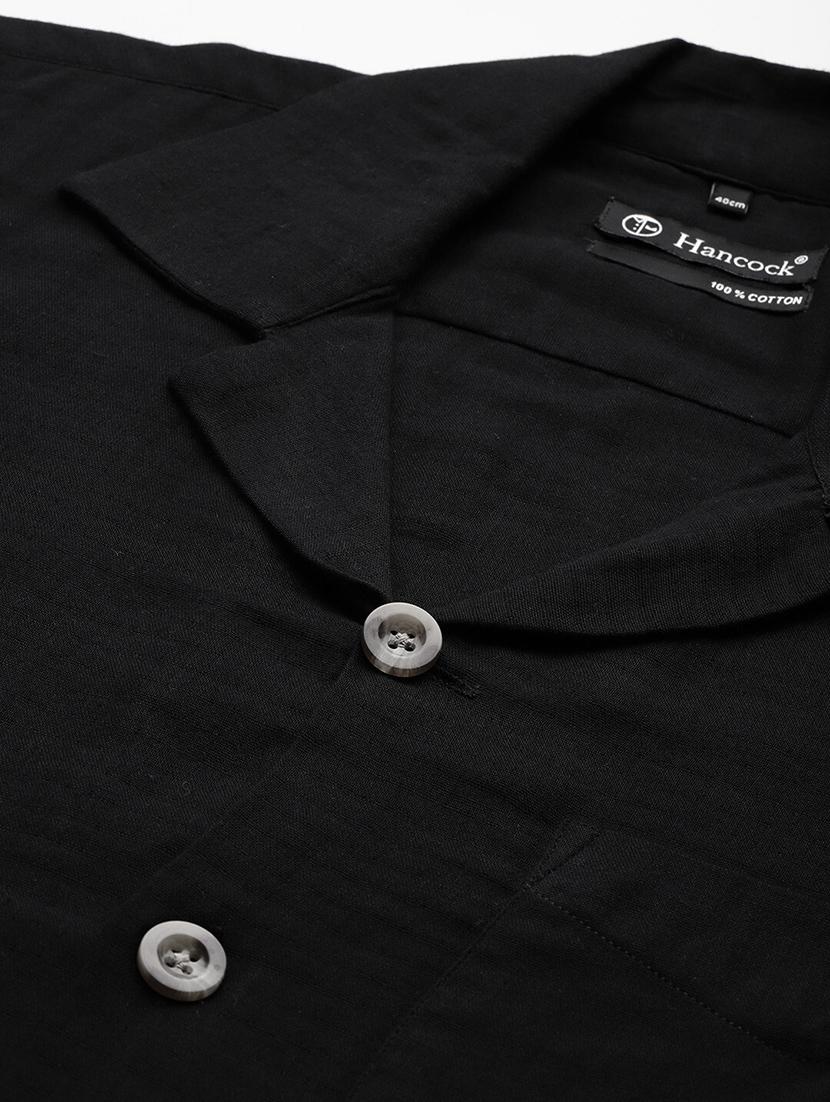 men solid cuban collared long sleeve shirt - 22038993 - Standard Image - 3