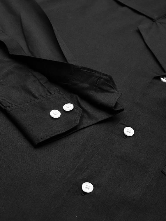 men solid cuban collared long sleeve shirt - 22038995 - Standard Image - 5