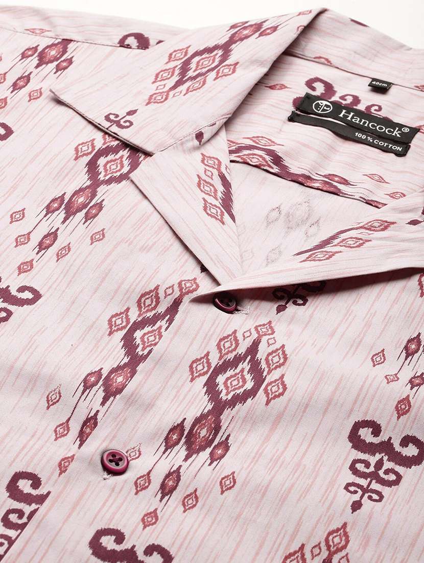 men printed cuban collared long sleeve shirt - 22039003 -  Standard Image - 3