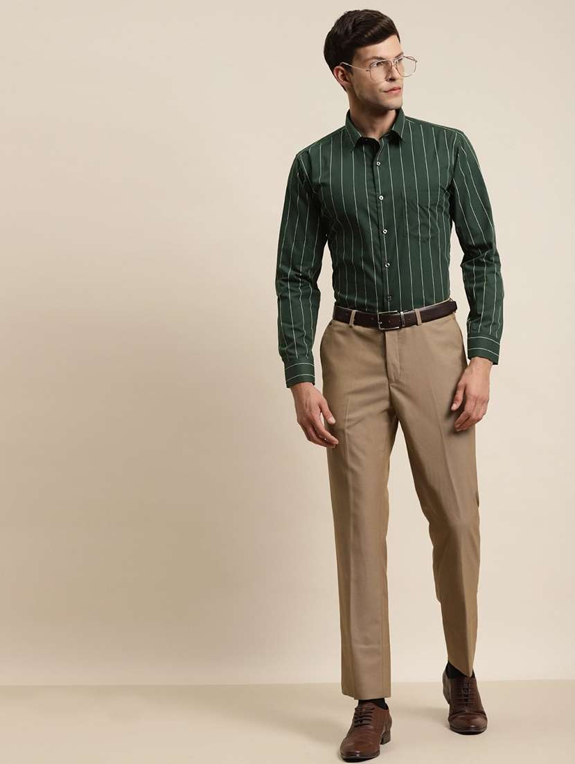 men striped collared long sleeve shirt - 22039018 -  Standard Image - 3