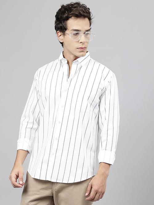 men striped collared long sleeve shirt - 22039031 -  Standard Image - 0