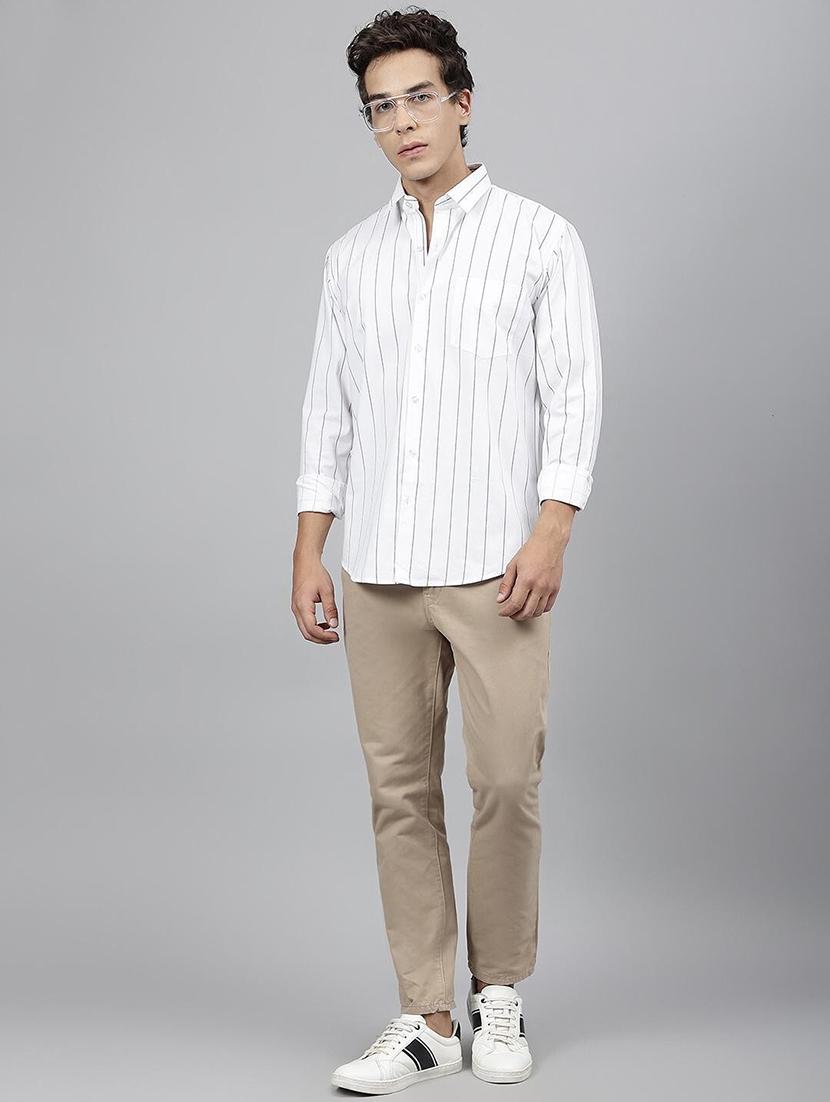 men striped collared long sleeve shirt - 22039031 - Standard Image - 5