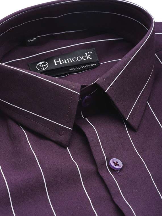 men striped collared long sleeve shirt - 22039032 -  Standard Image - 3