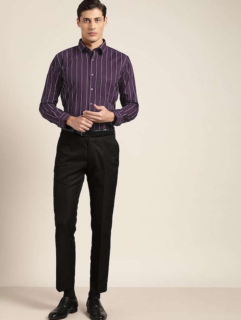 men striped collared long sleeve shirt - 22039033 -  Standard Image - 3