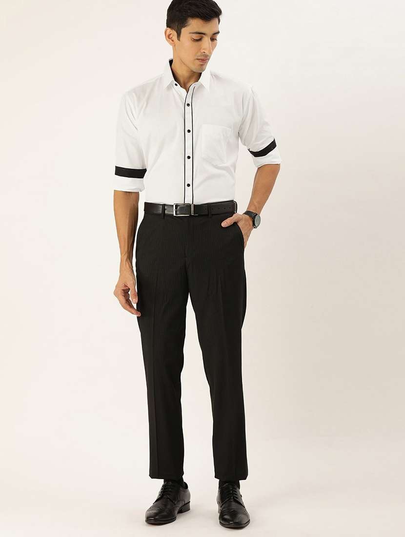 men solid collared long sleeve shirt - 22039036 -  Standard Image - 3