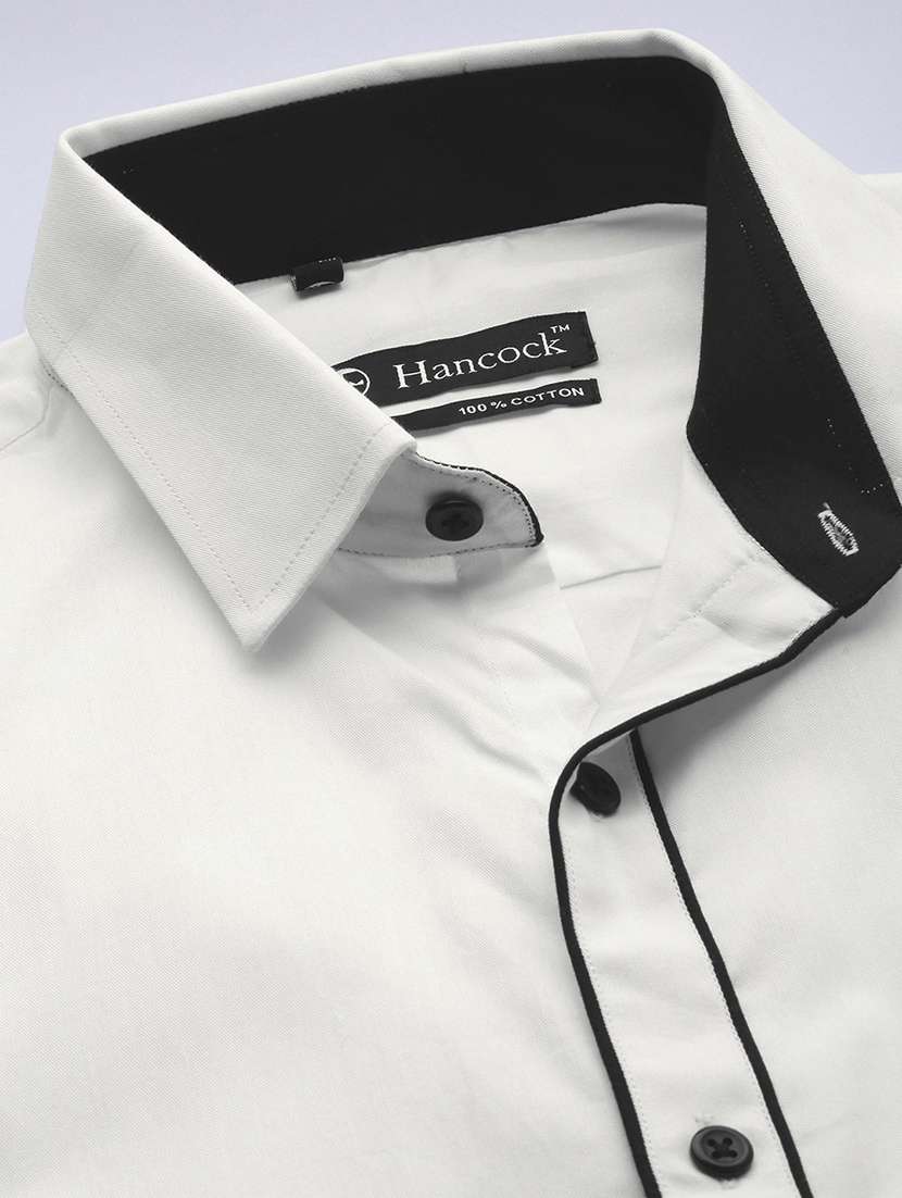 men solid collared long sleeve shirt - 22039036 -  Standard Image - 5