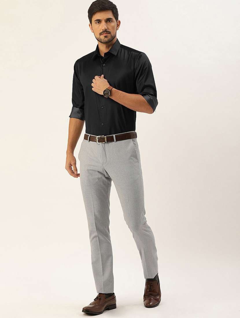 men solid collared long sleeve shirt - 22039038 -  Standard Image - 3