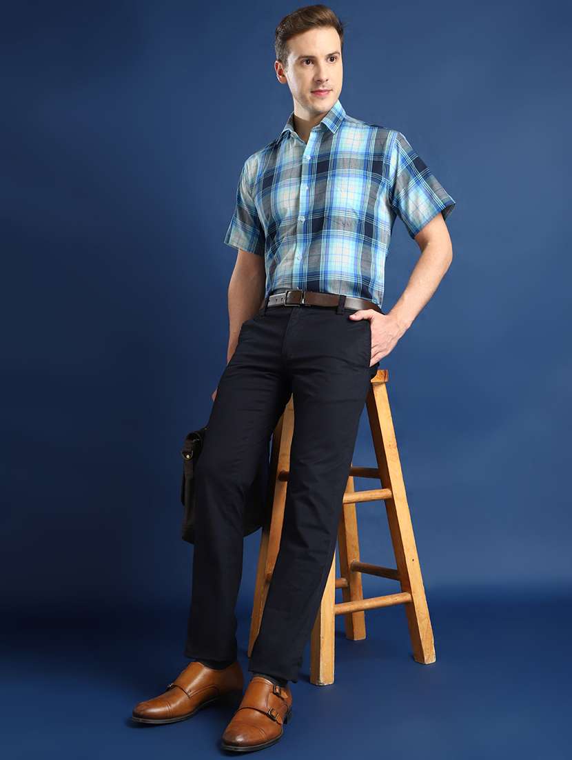 men checkered collared short sleeve shirt - 22039065 -  Standard Image - 5