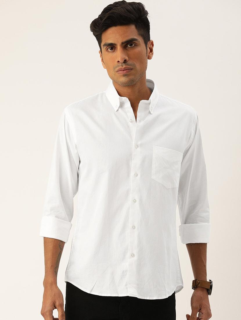men solid collared long sleeve shirt - 22039070 -  Zoom Image - 0