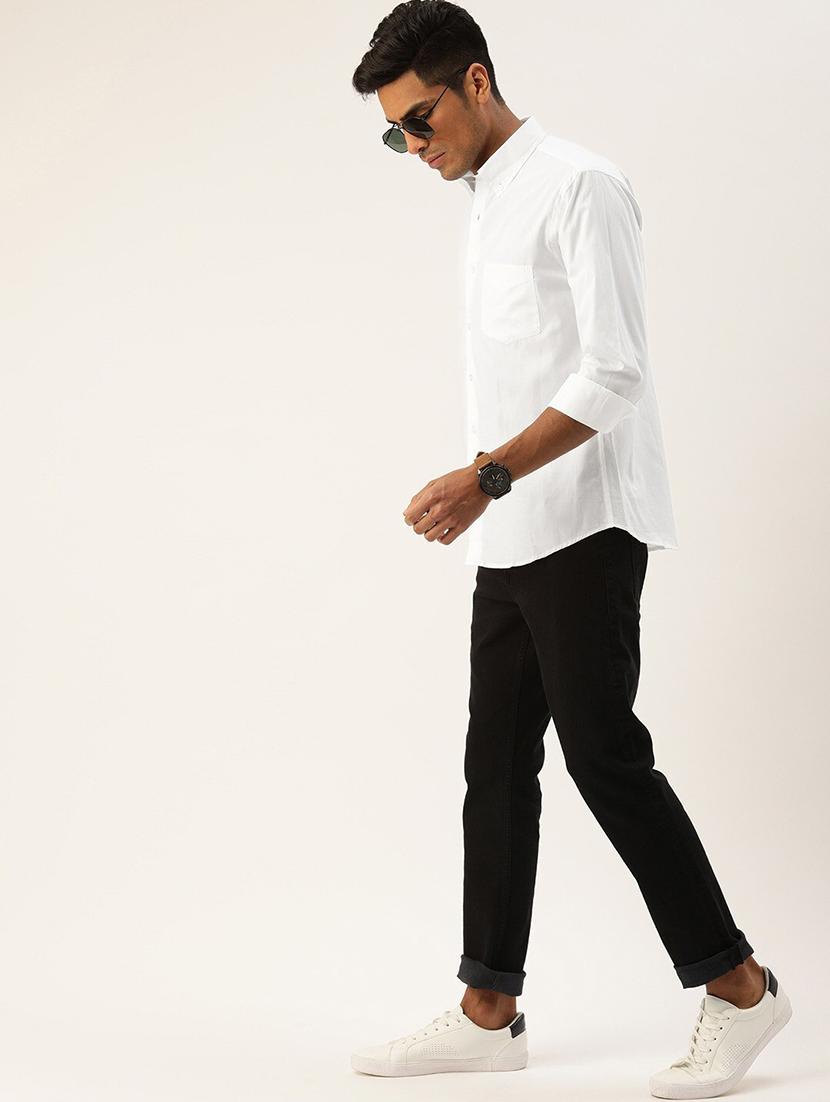 men solid collared long sleeve regular fit shirt - 22039075 - Standard Image - 3