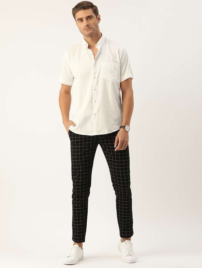 men solid collared short sleeve regular fit shirt - 22039076 -  Standard Image - 3