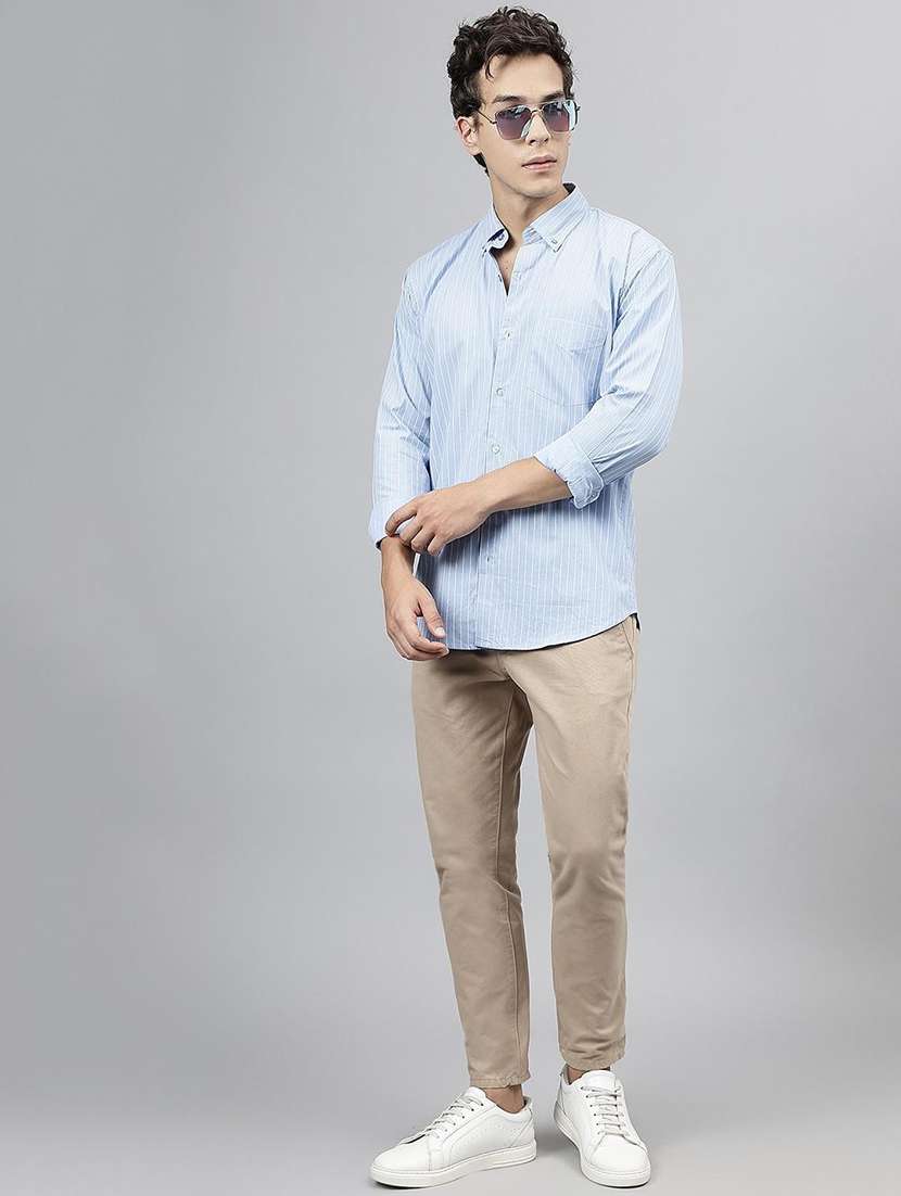 men striped collared long sleeve regular fit shirt - 22039077 -  Standard Image - 5