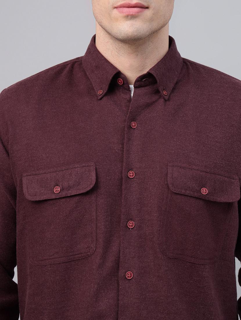 men solid collared long sleeve regular fit shirt - 22039084 - Standard Image - 3
