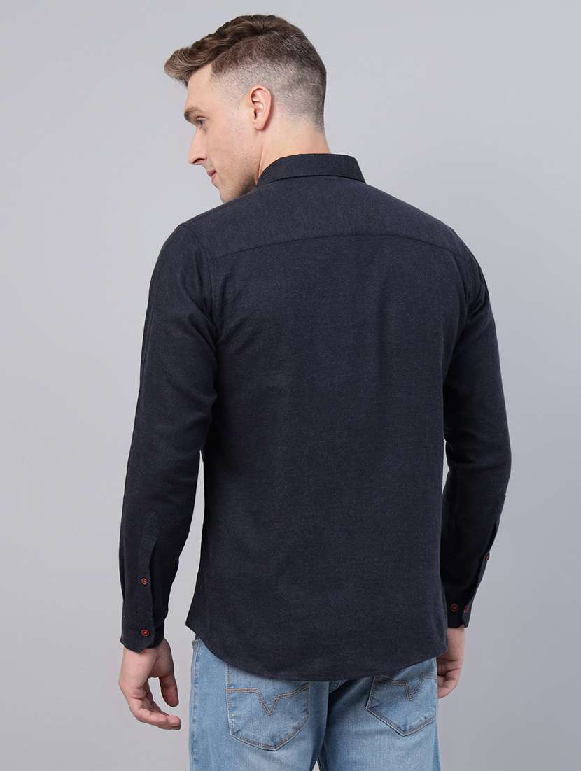 men solid collared long sleeve regular fit shirt - 22039085 - Standard Image - 3