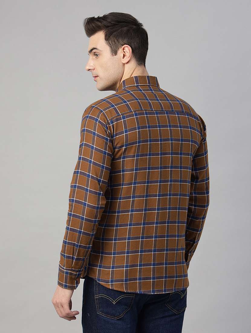 men checkered long sleeve slim fit casual shirt - 22039086 -  Standard Image - 3
