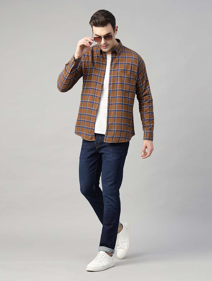 men checkered long sleeve slim fit casual shirt - 22039086 -  Standard Image - 5