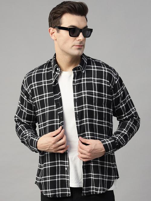 men checkered long sleeve slim fit casual shirt - 22039087 - Standard Image - 0