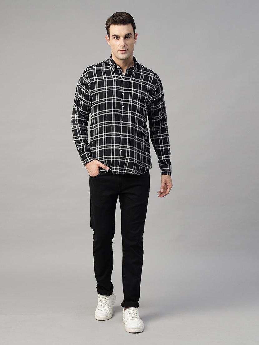 men checkered long sleeve slim fit casual shirt - 22039087 - Standard Image - 3