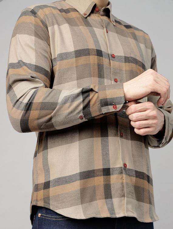 men checkered long sleeve slim fit casual shirt - 22039088 - Standard Image - 3