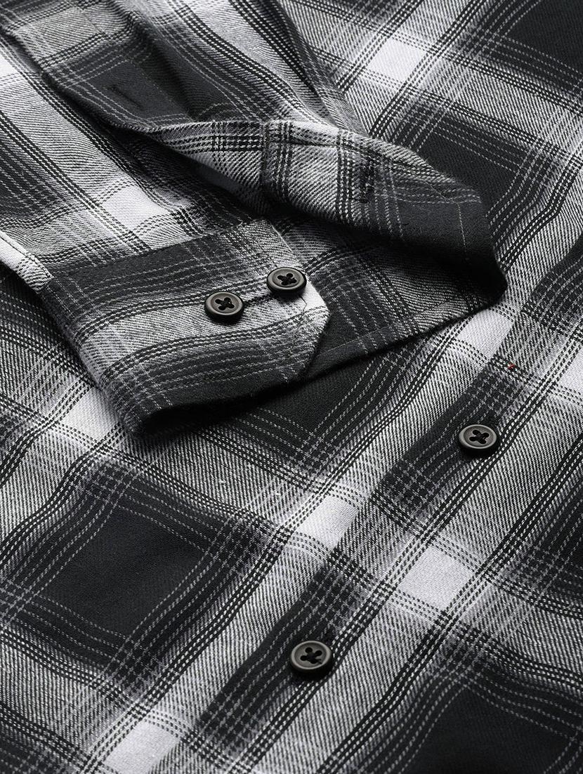 men checkered long sleeve slim fit casual shirt - 22039089 - Standard Image - 3