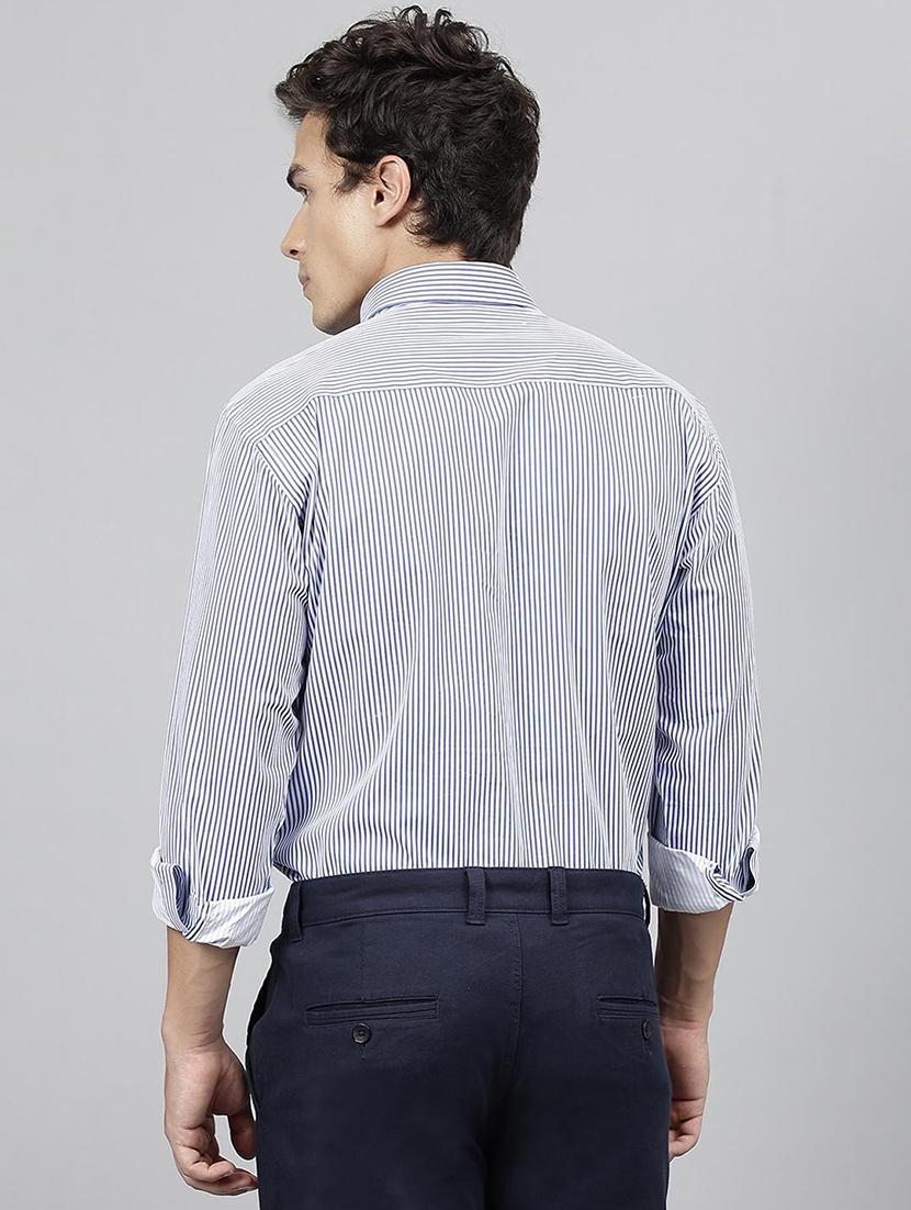 men striped collared long sleeve regular fit shirt - 22039091 - Standard Image - 3