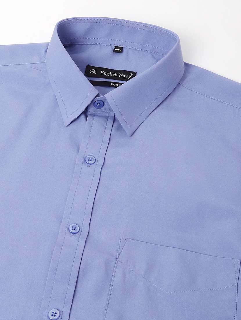 men solid collared long sleeve shirt - 22039099 -  Standard Image - 3
