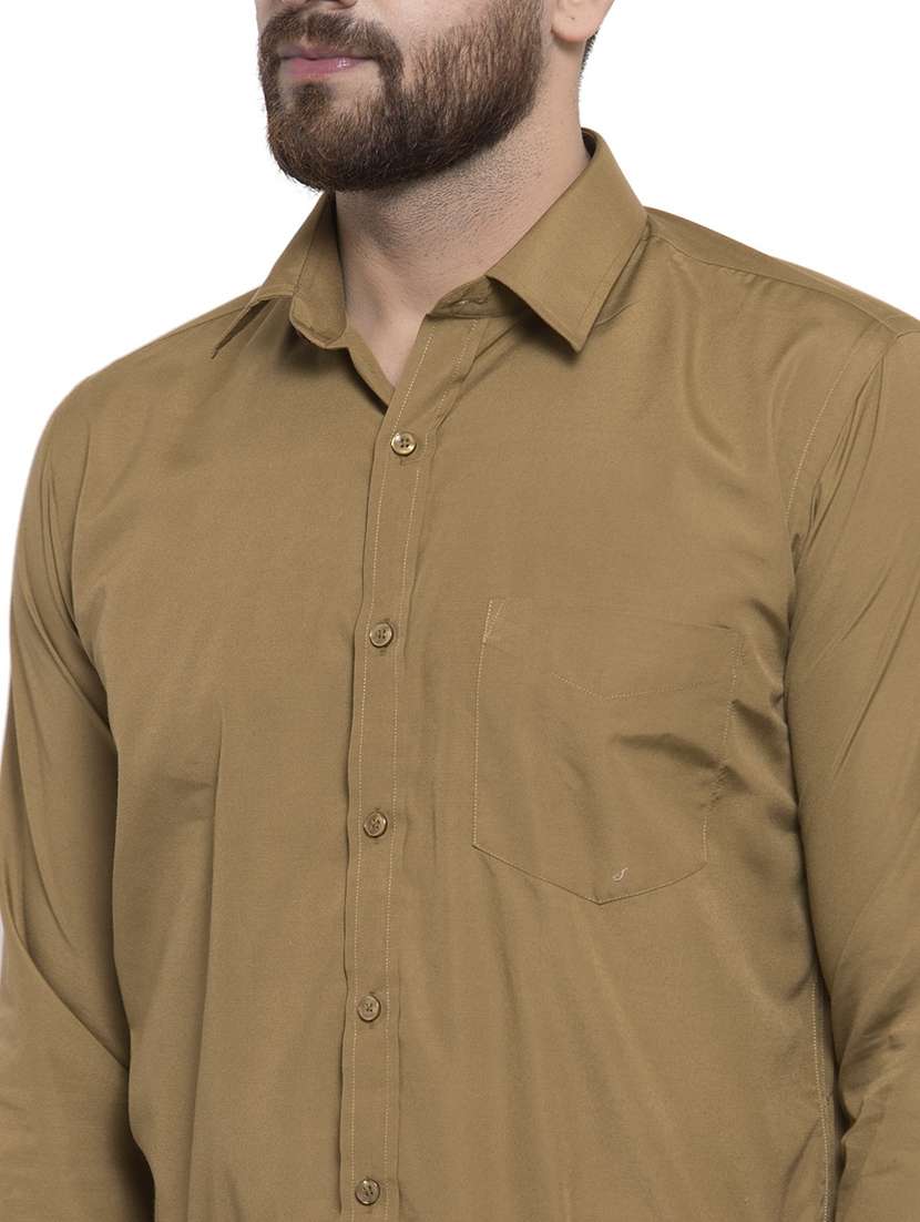 men solid collared long sleeve shirt - 22039102 -  Standard Image - 3
