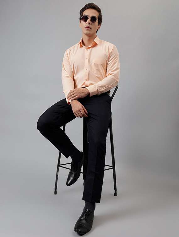 men solid collared long sleeve shirt - 22039106 -  Standard Image - 3