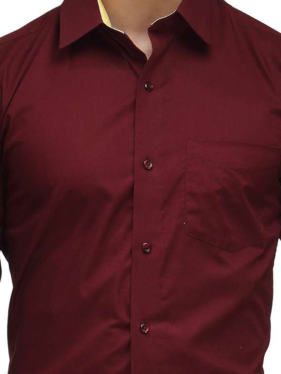 men solid collared long sleeve regular fit shirt - 22039114 -  Standard Image - 3