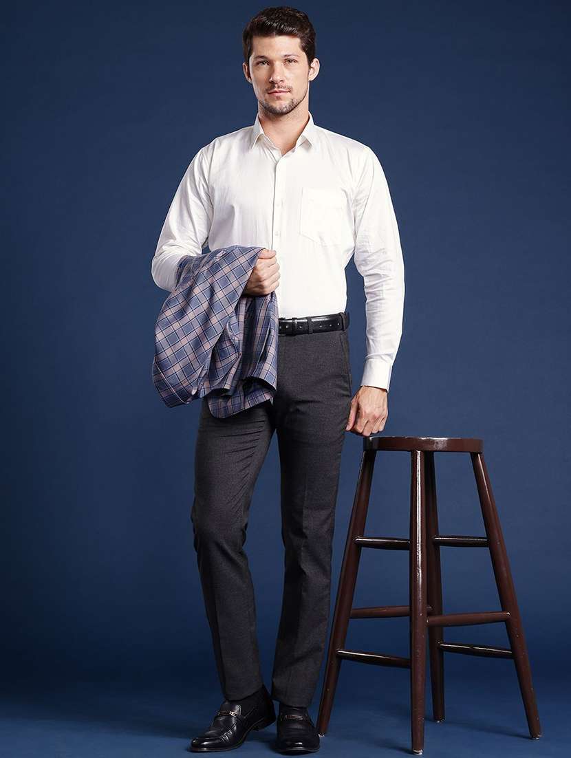 men solid collared long sleeve regular fit shirt - 22039115 -  Standard Image - 3