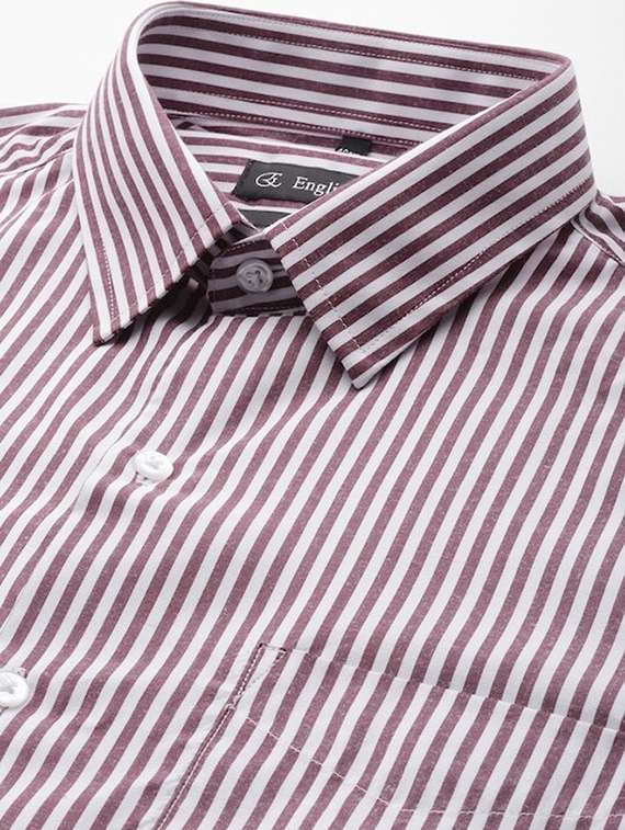 men striped collared long sleeve shirt - 22039126 -  Standard Image - 3