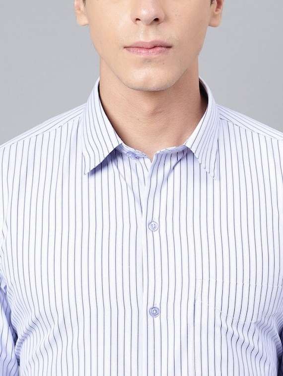men striped collared long sleeve shirt - 22039128 -  Standard Image - 3