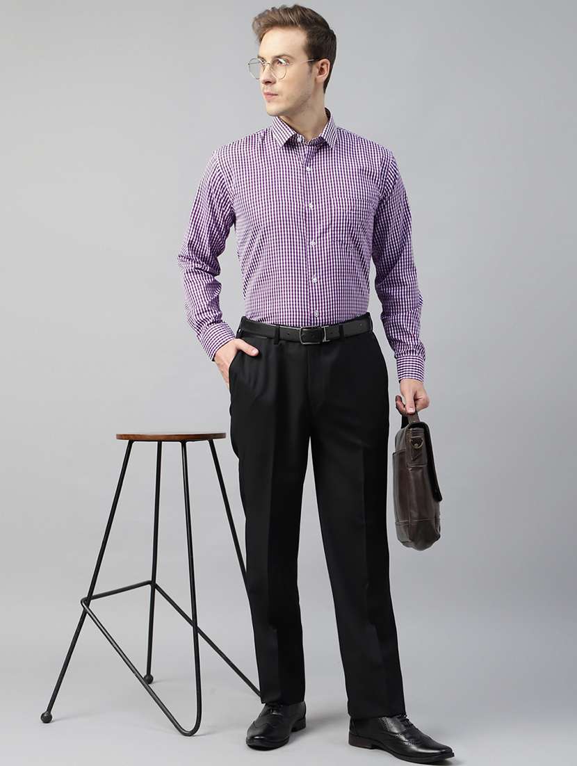 men checkered collared long sleeve shirt - 22039135 -  Standard Image - 3
