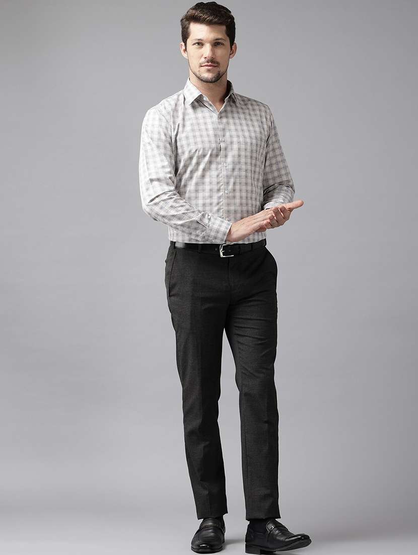men checkered collared long sleeve shirt - 22039145 -  Standard Image - 3
