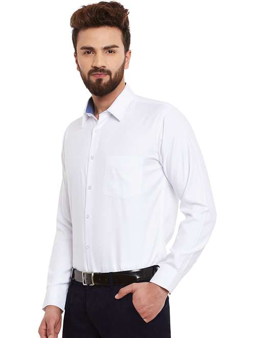 men solid collared long sleeve regular fit shirt - 22039151 -  Standard Image - 0