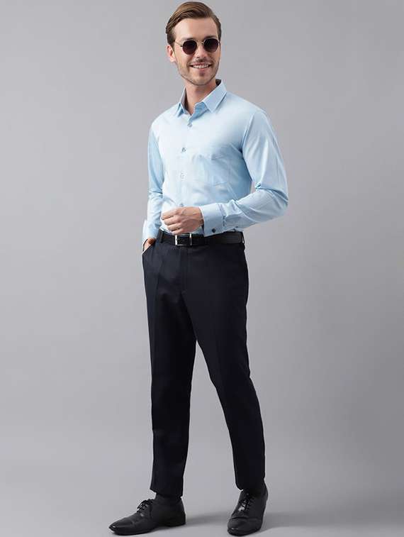 men solid collared long sleeve regular fit shirt - 22039175 -  Standard Image - 3