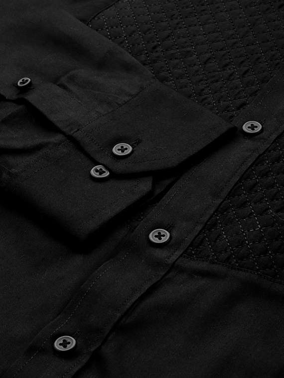 men solid collared long sleeve regular fit shirt - 22039177 - Standard Image - 3