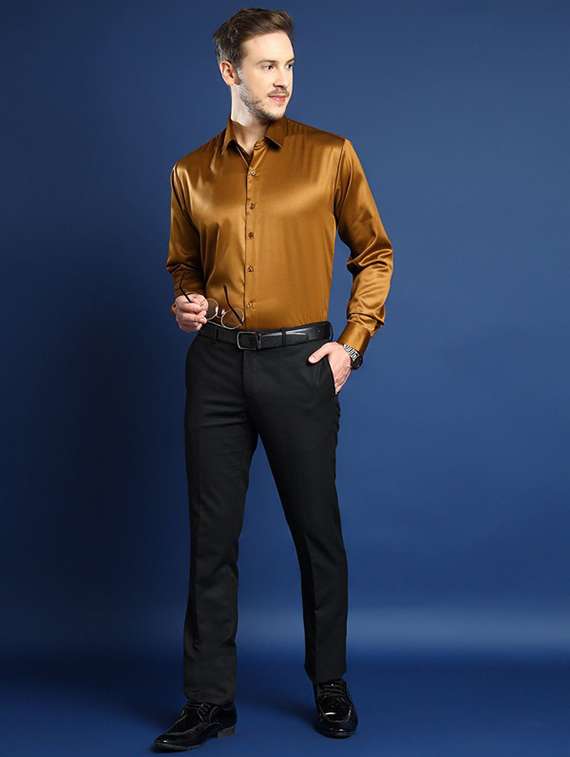 men solid collared long sleeve regular fit shirt - 22039184 -  Standard Image - 3