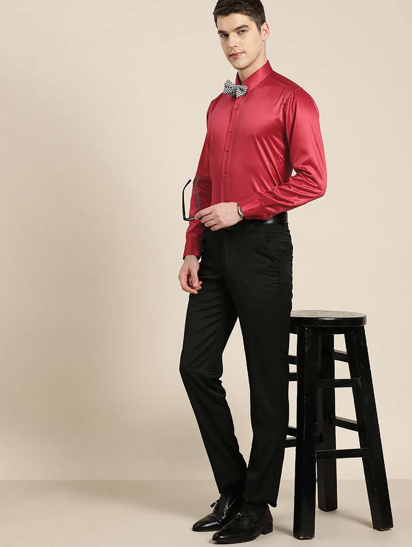 men solid collared long sleeve regular fit shirt - 22039192 -  Standard Image - 3