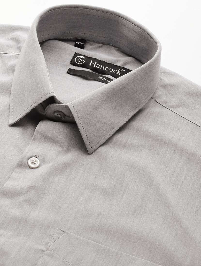 men solid collared long sleeve regular fit shirt - 22039199 -  Standard Image - 3