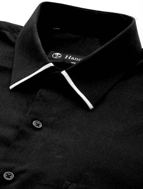 men solid collared long sleeve regular fit shirt - 22039204 -  Standard Image - 3