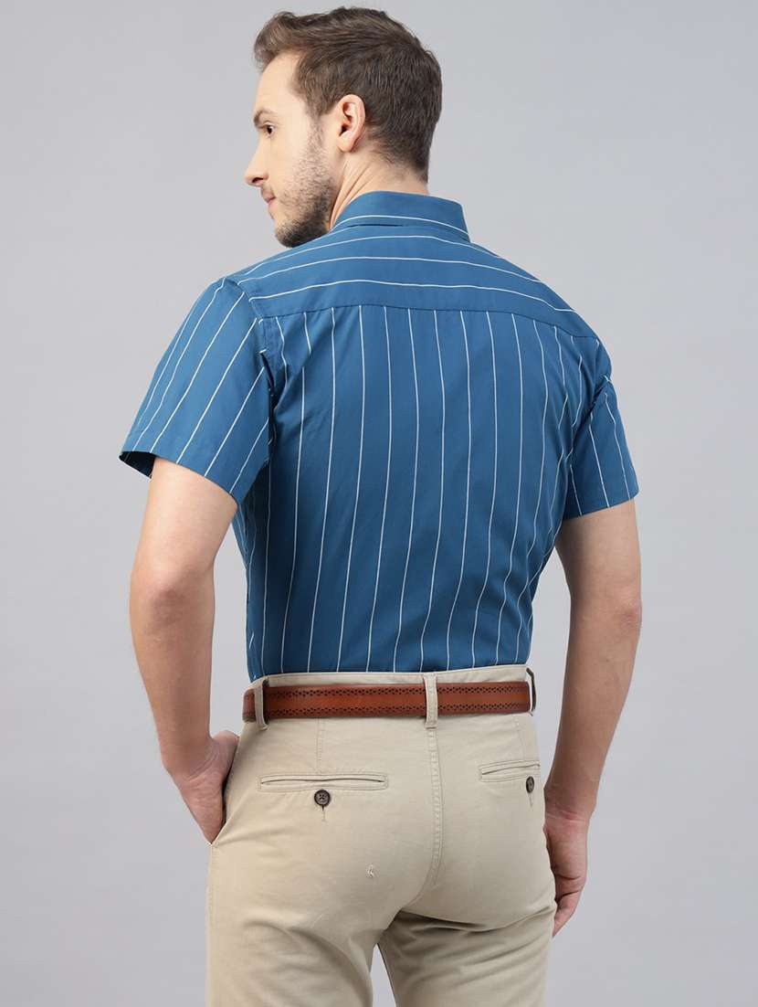 men striped collared short sleeve regular fit shirt - 22039237 -  Standard Image - 3
