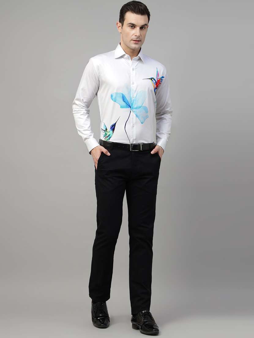 men striped collared long sleeve regular fit shirt - 22039241 -  Standard Image - 3