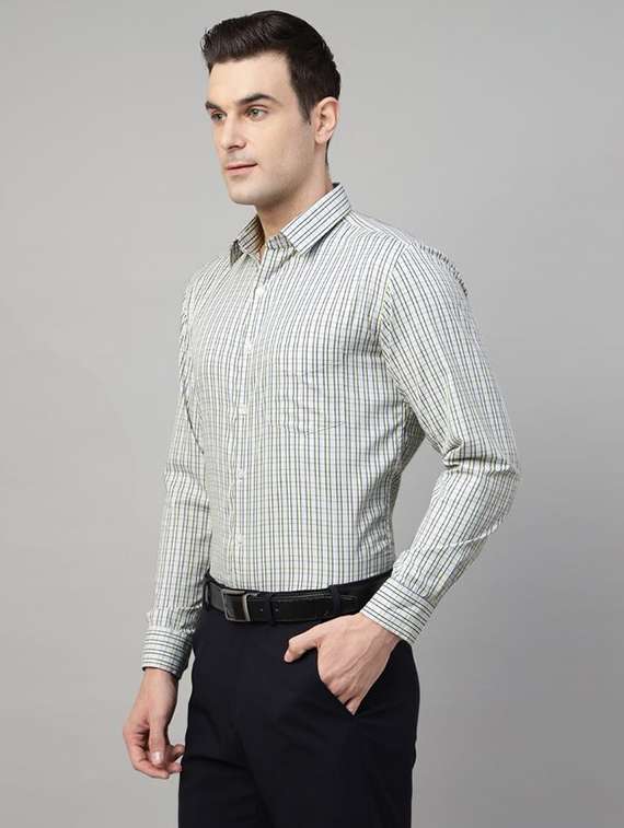 men checkered collared long sleeve regular fit shirt