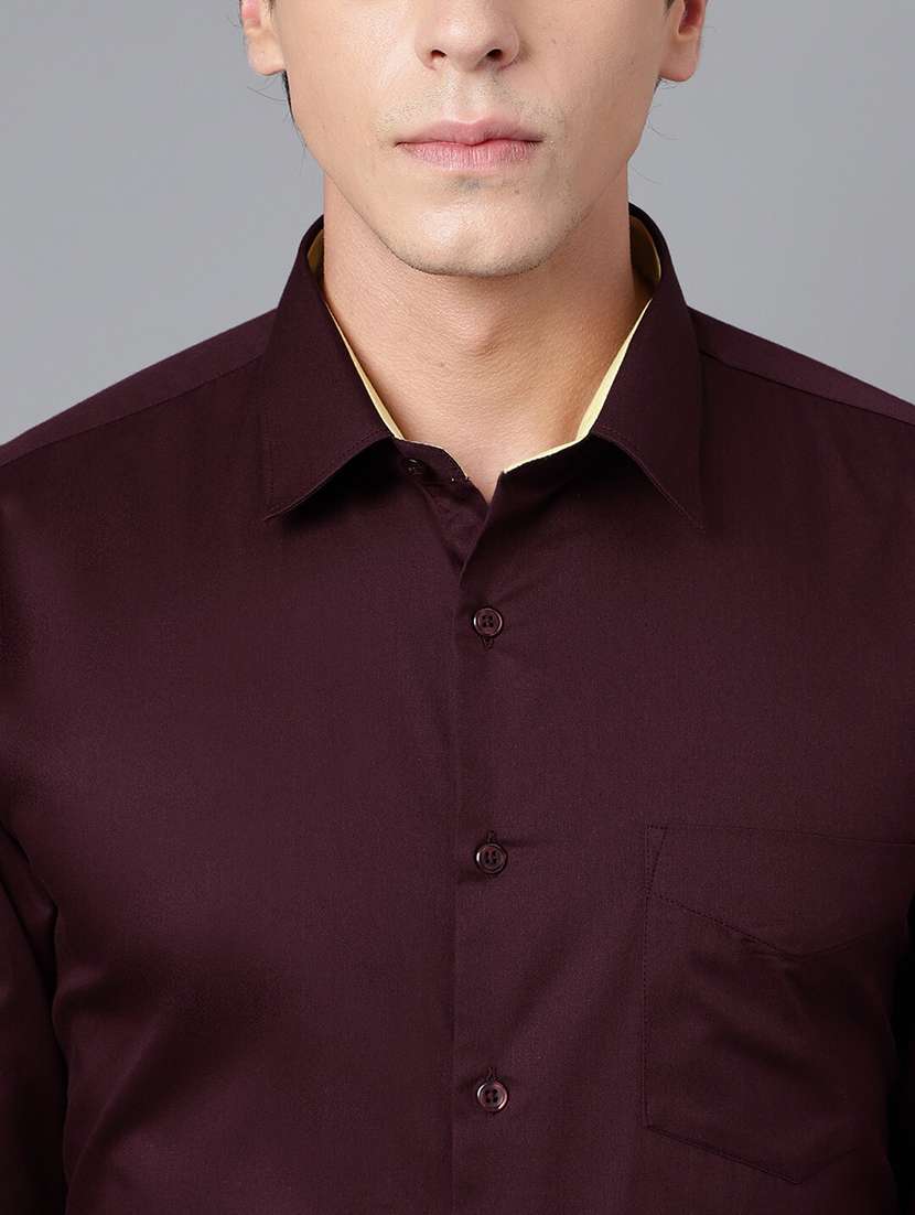 men solid collared long sleeve shirt - 22039250 -  Standard Image - 3