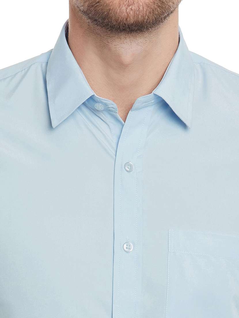 men solid collared long sleeve shirt - 22039252 -  Standard Image - 3