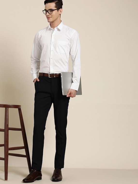 men solid collared long sleeve regular fit shirt - 22039253 -  Standard Image - 3