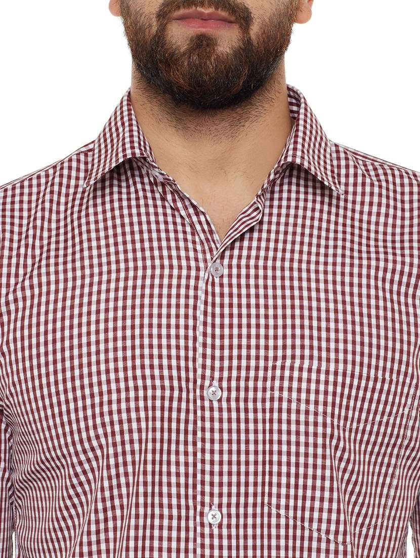 men checkered collared long sleeve shirt - 22039254 -  Standard Image - 3