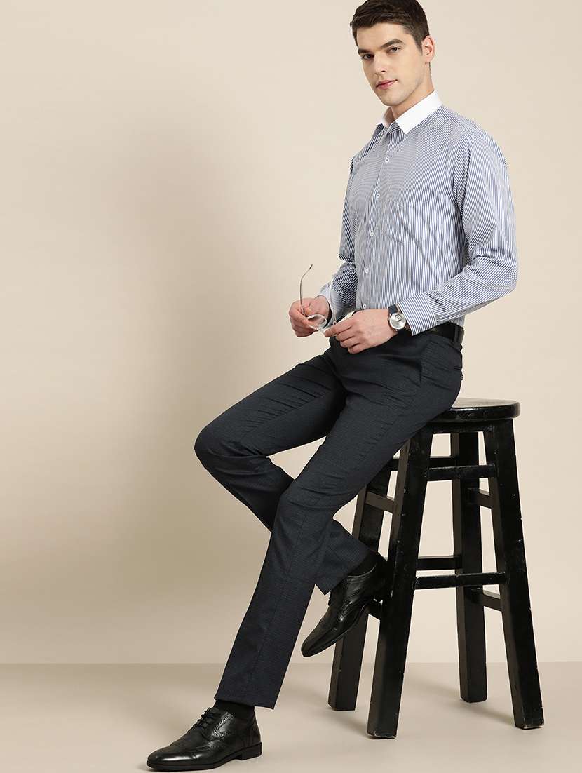 men striped collared long sleeve shirt - 22039258 -  Standard Image - 3