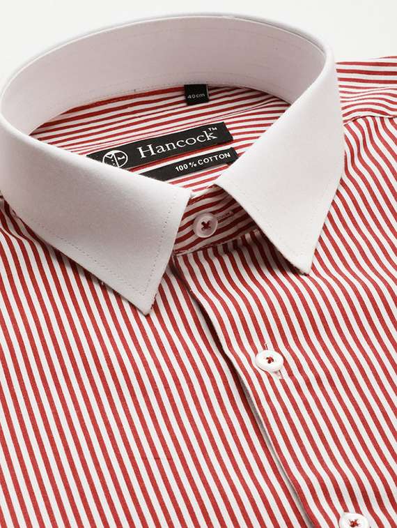 men striped collared long sleeve shirt - 22039259 -  Standard Image - 3